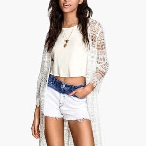 Coachella White Boho Open Kimono